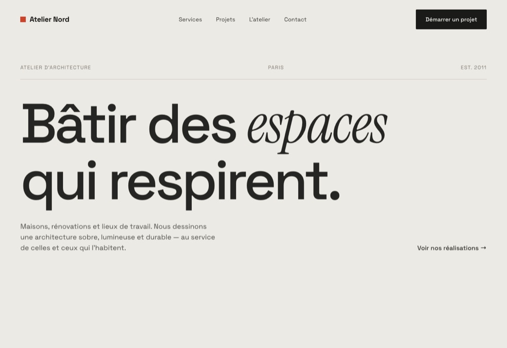 Aperçu du site architecte