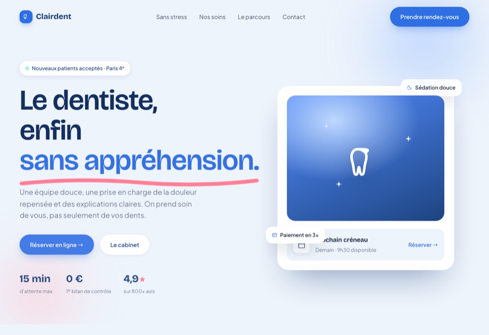 Aperçu du site dentiste