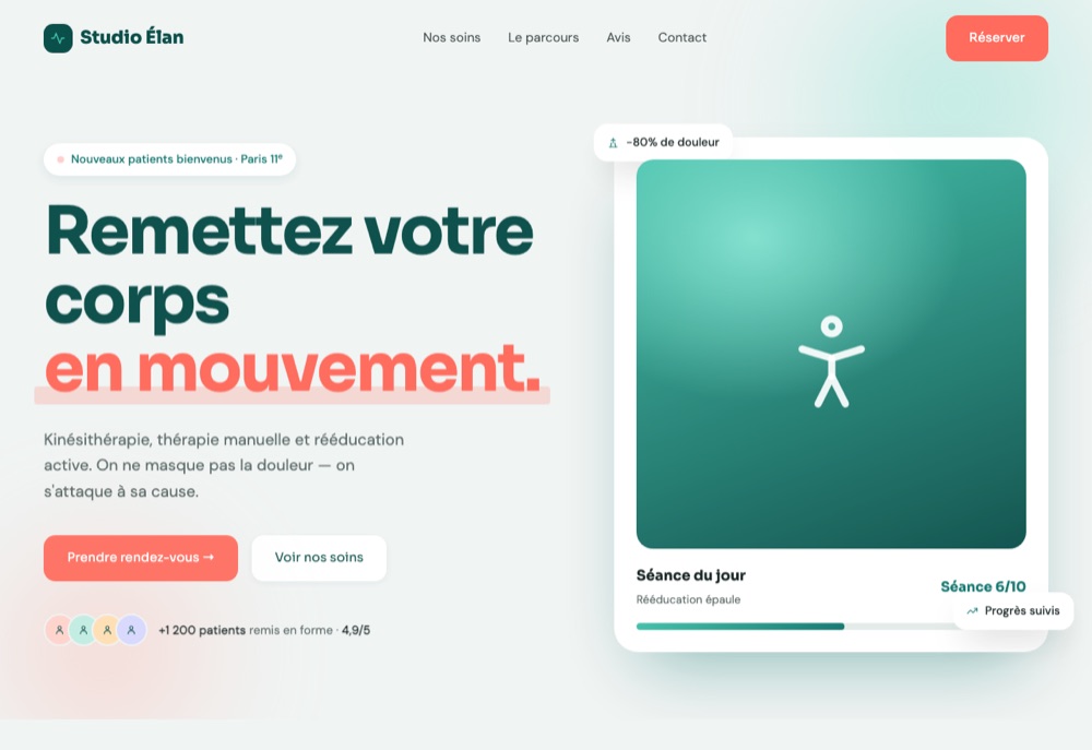 Aperçu du site kinesitherapeute
