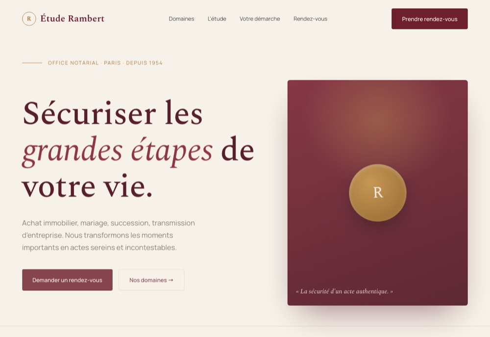 Aperçu du site notaire